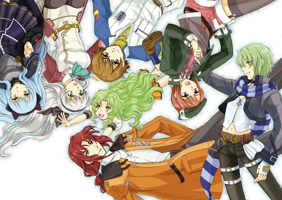 3boys, 4girls, eiyuu_densetsu, elie_macdowell, falcom, kea, lloyd_bannings, multiple_boys