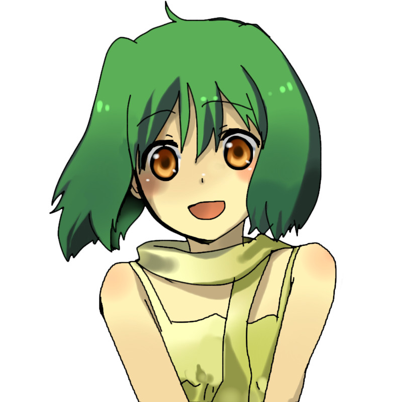 bad_id, green_hair, macross, macross_frontier, nobu_(knob), ranka_lee, simple_background, solo