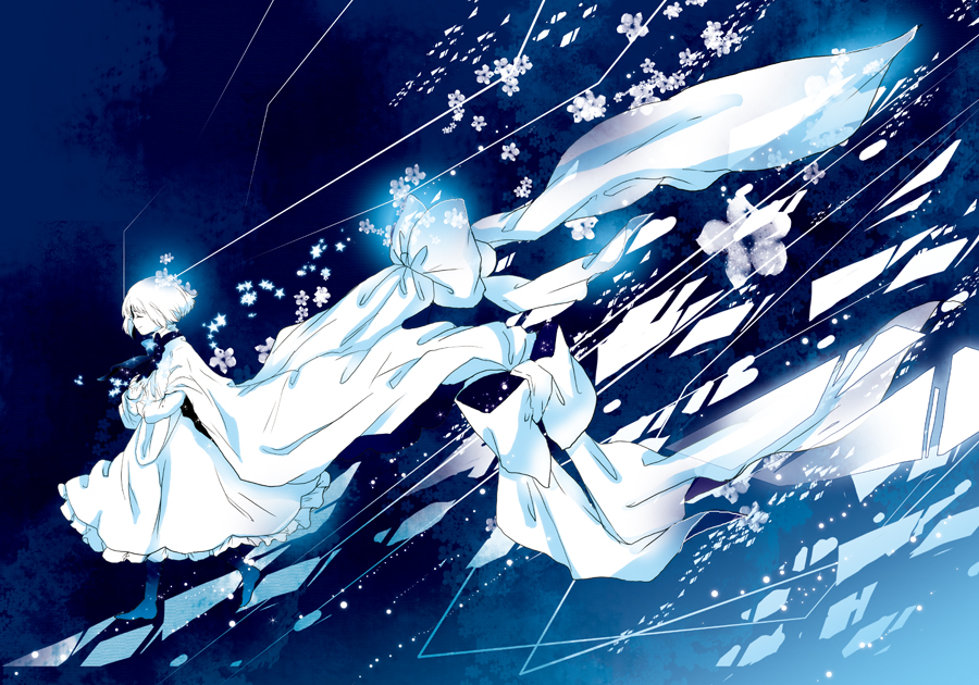 bad_id, bob_cut, cape, closed_eyes, dress, eyes_closed, koto2, original