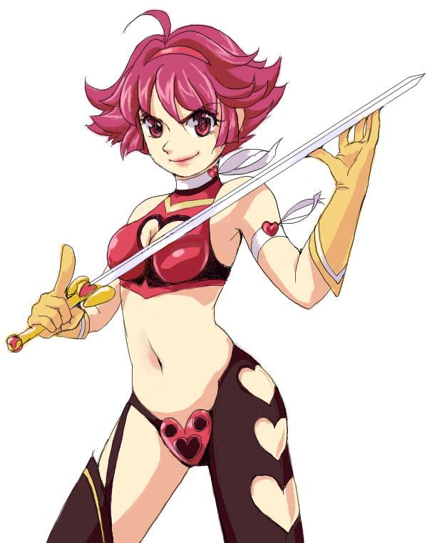 armlet, asymmetrical_clothes, asymmetrical_clothing, bare_shoulders, boots, breasts, choker, cleavage