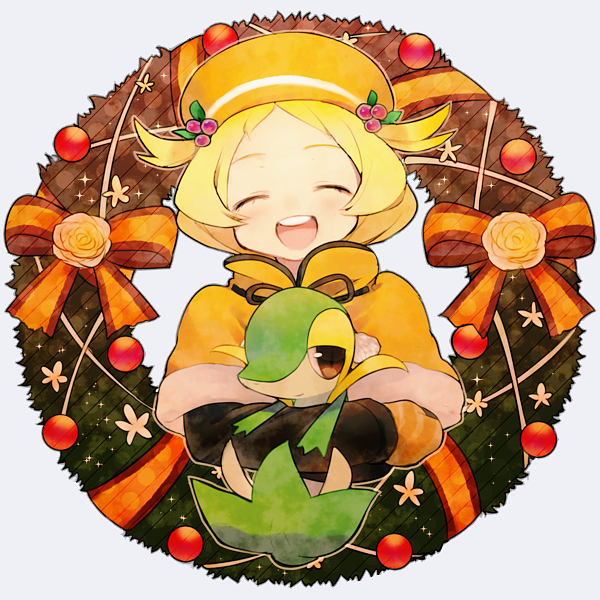 bel_(pokemon), blonde_hair, cloak, closed_eyes, eyes_closed, hat, hug, noe_yuuhi