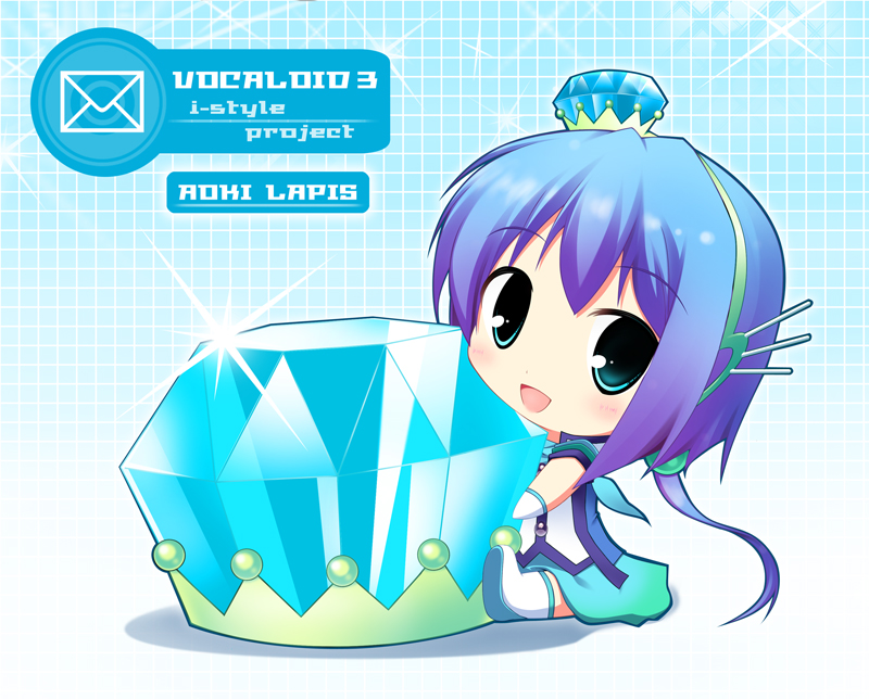 aoki_lapis, blue, blue_eyes, blue_hair, character_name, chibi, diamond, kokage