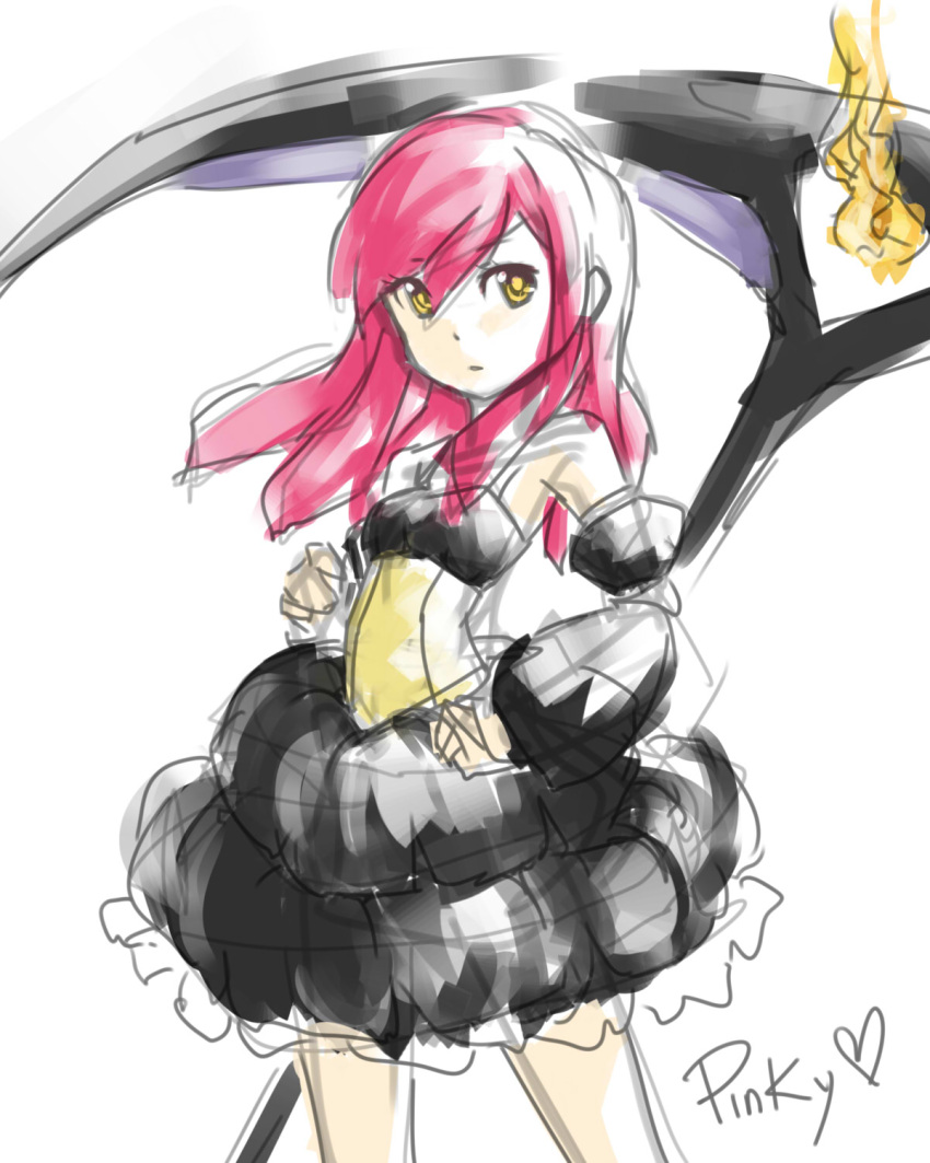 bubble_skirt, detached_sleeves, dress, highres, long_hair, magical_girl, oniro, original