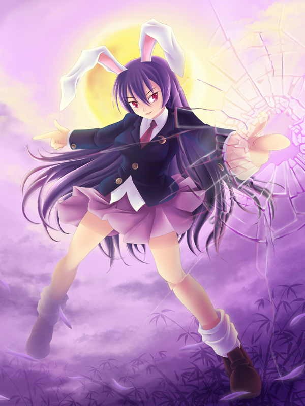 animal_ears, blazer, bunny_ears, crescent, fourth_wall, full_moon, long_hair, maxwindy