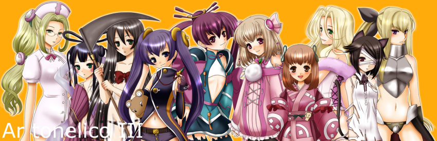 ???_(ar_tonelico_iii), ar_tonelico_iii, bandage_over_one_eye, cocona_vatel, everyone, filament, finnel, gust