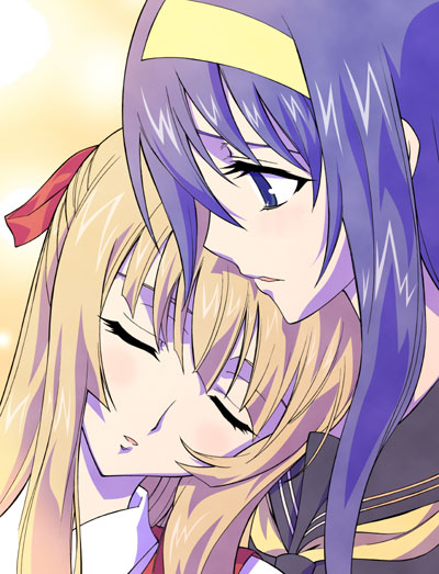 bangs, blue_eyes, blunt_bangs, blush, close-up, closed_eyes, eyes_closed, face