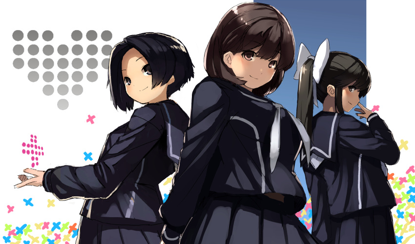 anegasaki_nene, highres, kobayakawa_rinko, love_plus, multiple_girls, school_uniform, serafuku, sputnik_(artist)
