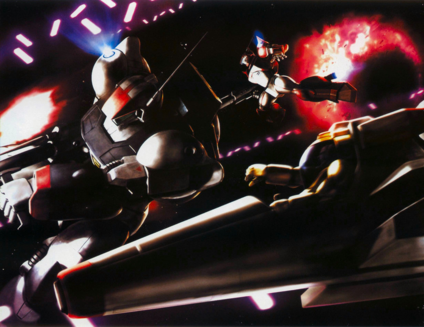 80s, 90s, antennae, armor, battle, epic, explosion, floating