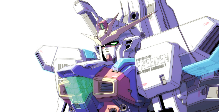 gundam, gundam_x, highres, mecha, no_humans, simple_background, solo, tsukii_tsukato
