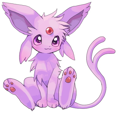 animal_ears, blush, choko_(sweetpocket), espeon, lowres, no_humans, pokemon, pokemon_(creature), pokemon_(game), pokemon_gsc, purple_eyes, purple_hair, solo, tail, violet_eyes, white_background