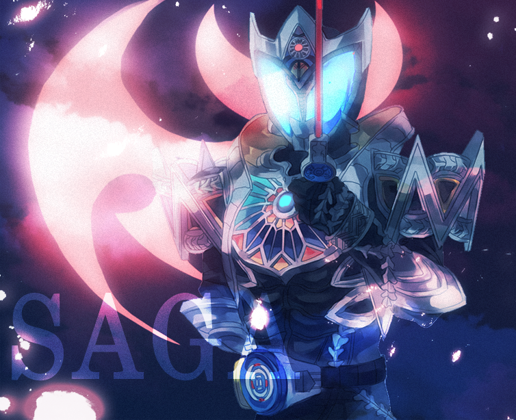 belt, dice_(pixiv968663), glowing, glowing_eyes, henshin, kamen_rider, kamen_rider_kiva_(series), kamen_rider_saga