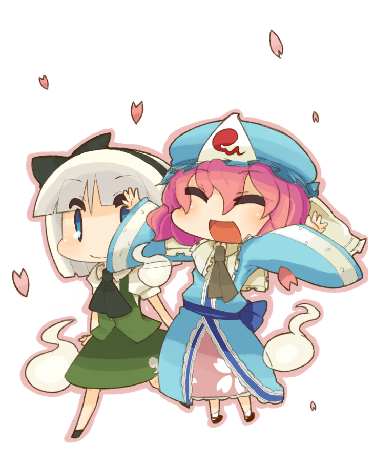 \o/, ^_^, arai_seiryuu, arms_up, bangs, blue_eyes, blunt_bangs, bow