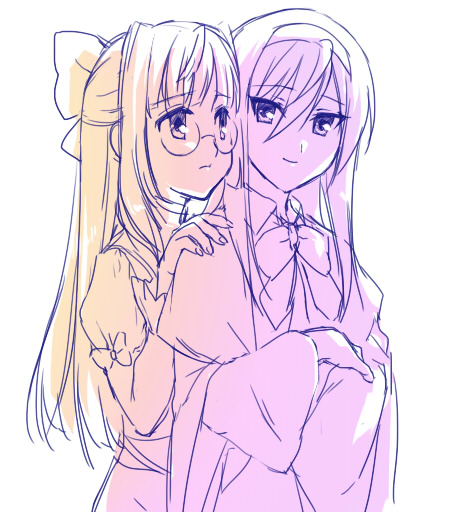 bangs, blouse, bow, bowtie, bust, capelet, cloak, eye_contact