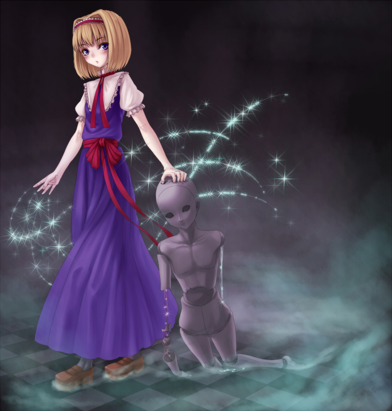 bad_id, blonde_hair, doll, hairband, puppet, purple_eyes, shinomoto_gekka, short_hair