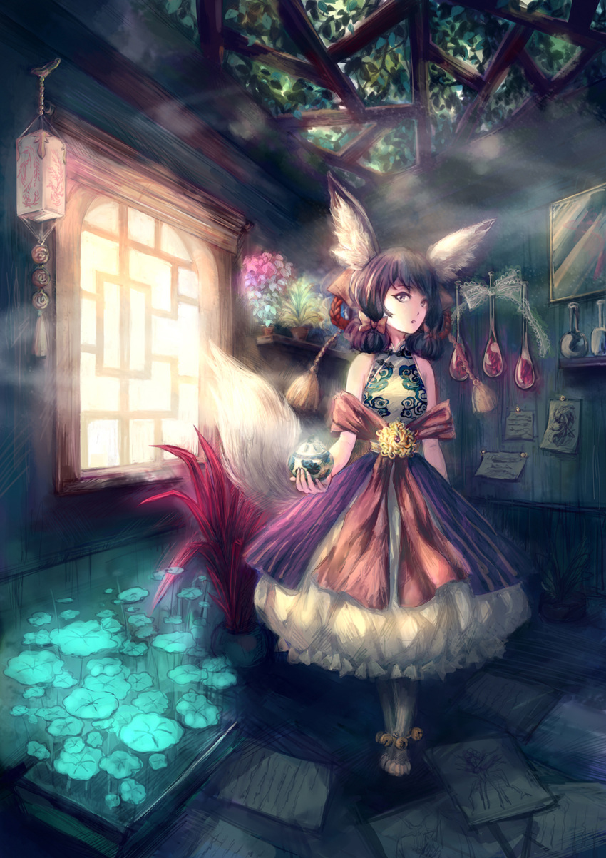 animal_ears, dress, echoes_(artist), echoes_(cassandratree), highres, original, solo