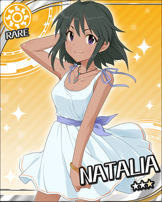 black_hair, bracelet, character_name, dark_skin, dress, idolmaster, idolmaster_cinderella_girls, jewelry