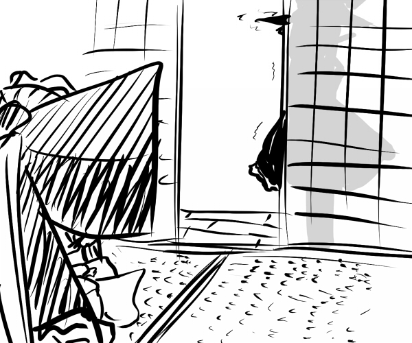 hakurei_reimu, kirisame_marisa, monochrome, multiple_girls, shirokuro_yagi, sketch, touhou