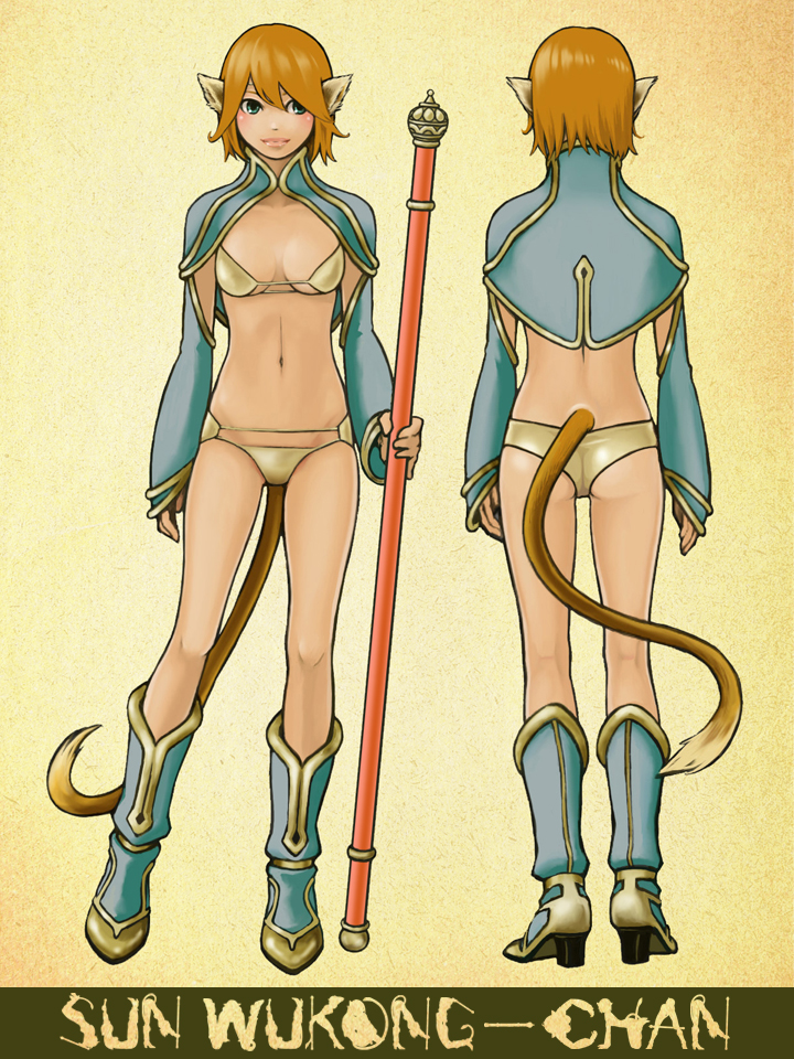 animal_ears, bad_id, bikini_top, blue_eyes, breasts, brown_hair, cleavage, genderswap