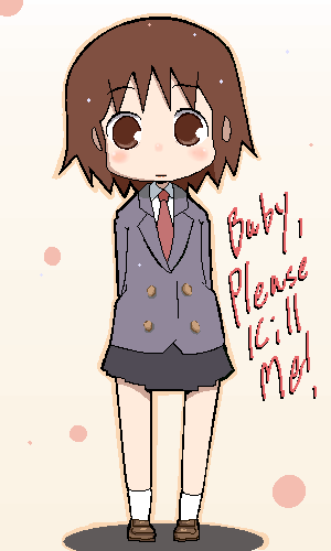 blazer, blush, brown_eyes, brown_hair, chibi, english, kill_me_baby, lowres