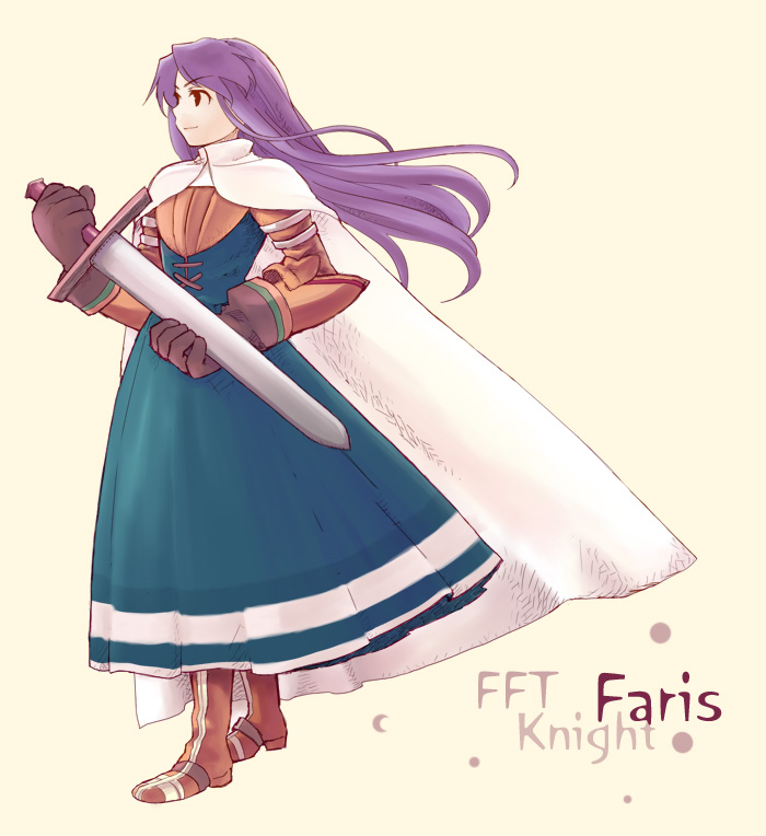 armored_dress, boots, cape, doseki_udon, faris_scherwiz, final_fantasy, final_fantasy_tactics, final_fantasy_v