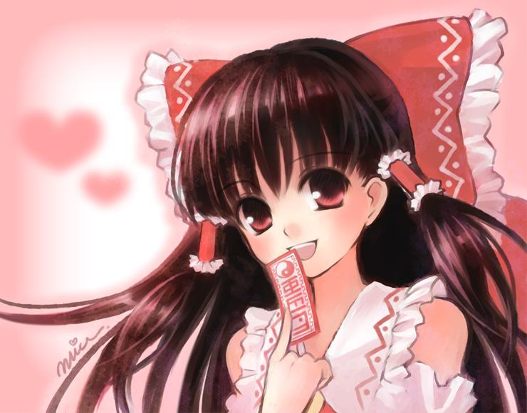 bangs, bare_shoulders, black_hair, bow, bust, hair_bow, hair_tubes, hakurei_reimu