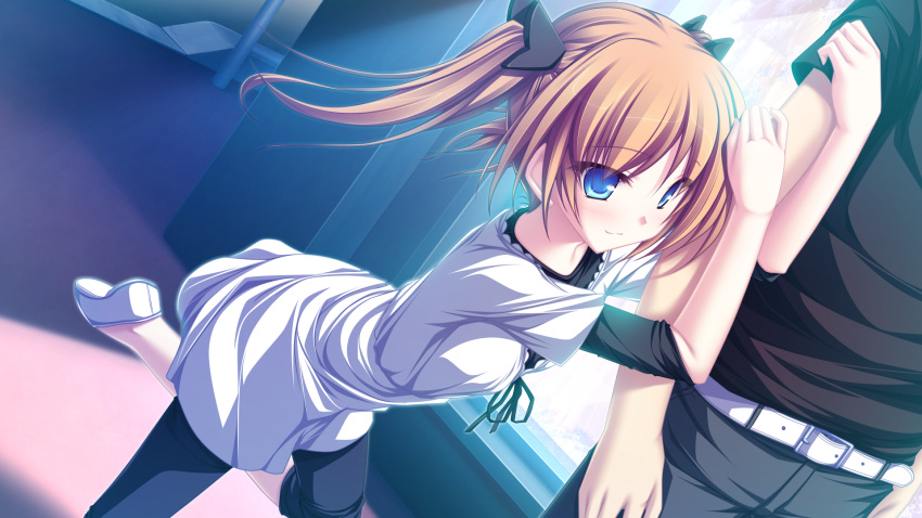 blue_eyes, brown_hair, game_cg, hisagihara_yui, maikaze_no_melt, tenmaso, twintails, whirlpool
