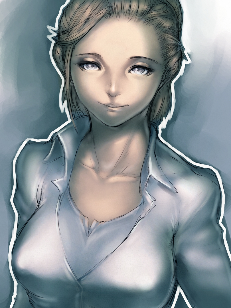 blonde_hair, breasts, bust, collarbone, elena_fisher, face, fumio_(rsqkr), grey_eyes