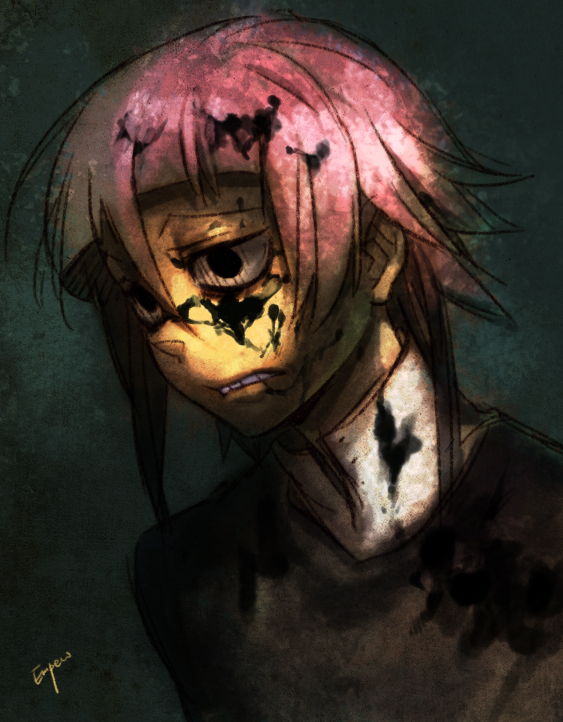 blood, crona_(soul_eater), empew, face, injury, makenshi_chrona, makenshi_crona, pain