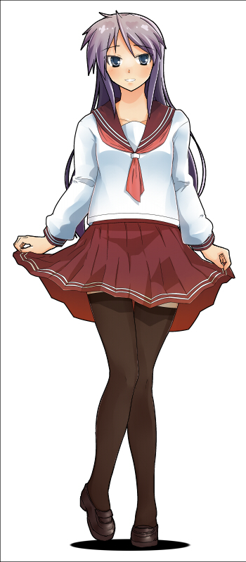 hiiragi_miki, long_hair, lucky_star, purple_hair, school_uniform, serafuku, shing_(sorairo_factory), shing_xiang_bei