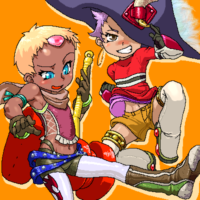 blonde_hair, blue_eyes, blush, boots, boro, brown_eyes, chat, chat_(cosplay)