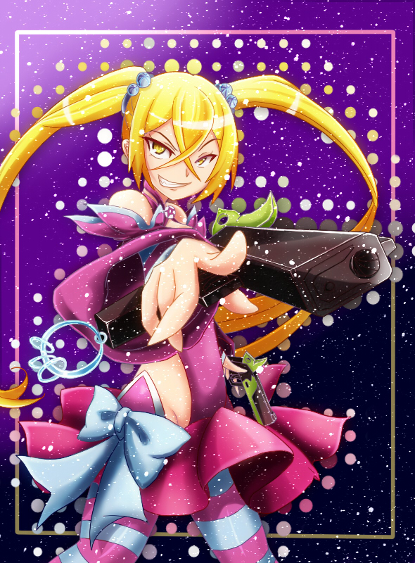 artist_request, blonde_hair, dual_wielding, gun, mahou_shoujo_kazumi_magica, mahou_shoujo_madoka_magica, twintails, weapon