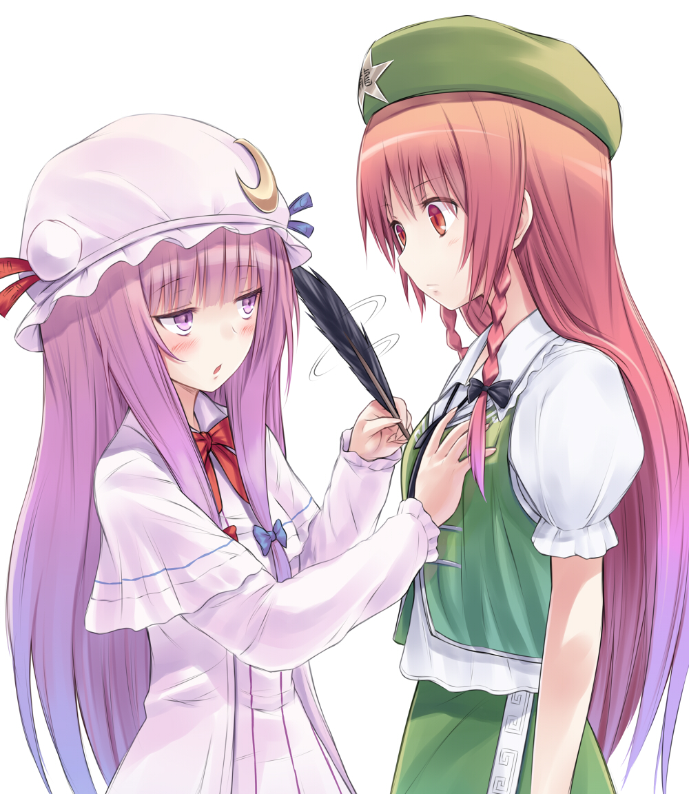 :o, blush, body_writing, bow, braid, breast_grab, breasts, commentary