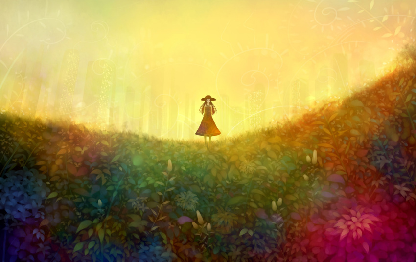 bou_nin, building, dress, hat, original