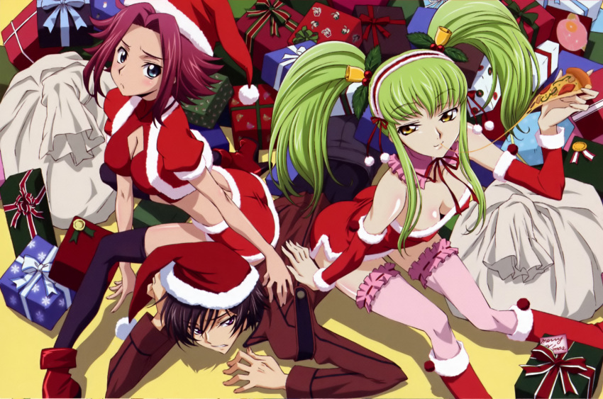 ass, blush, breasts, cc, christmas, food, kallen_stadtfeld, karen_kouzaki