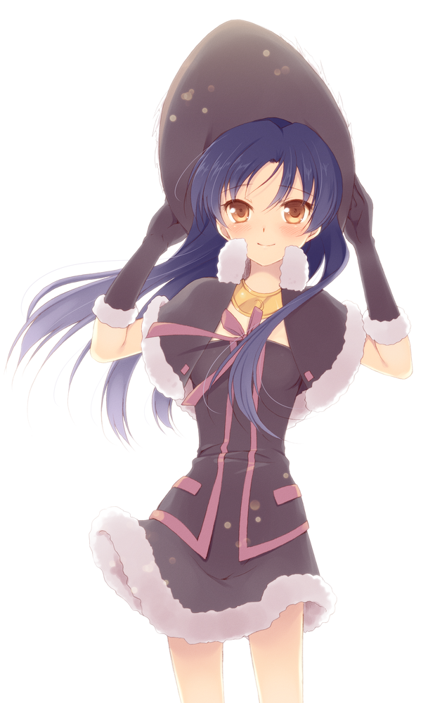 bad_id, blush, capelet, cute_&amp;_girly_(idolmaster), fur_trim, gloves, gothic_princess, hands_on_hat