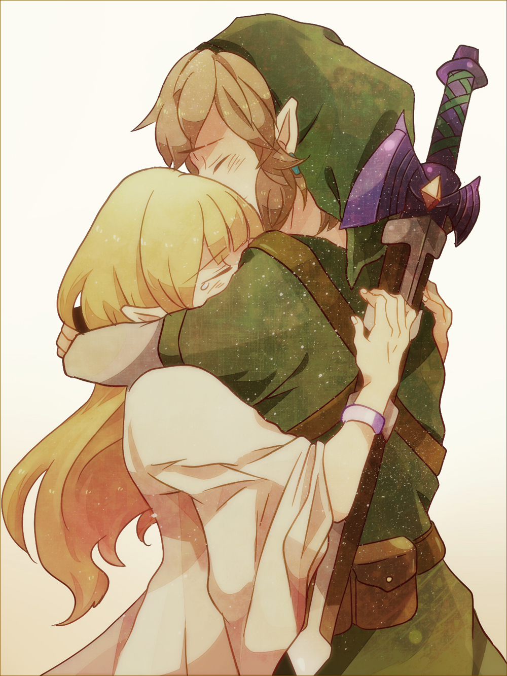 1boy, 1girl, bracelet, closed_eyes, couple, earrings, highres, hug