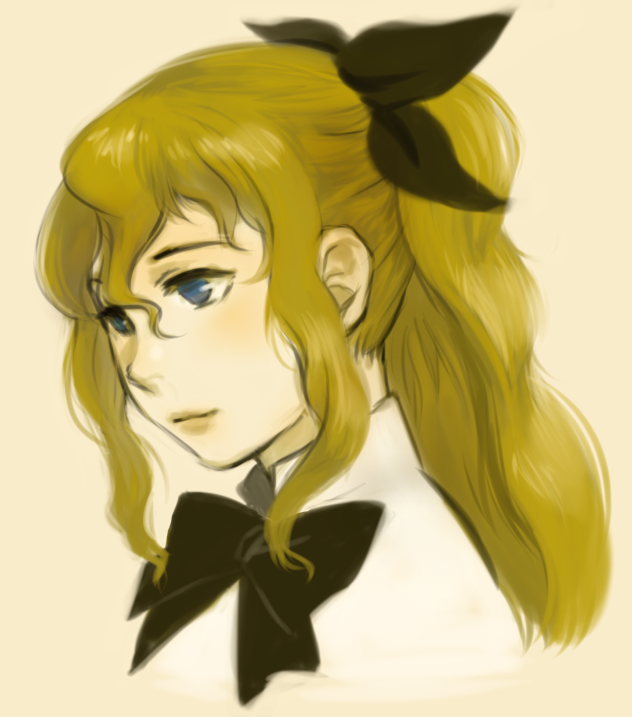 blonde_hair, blue_eyes, bow, bust, face, hair_bow, katawa_shoujo, lips