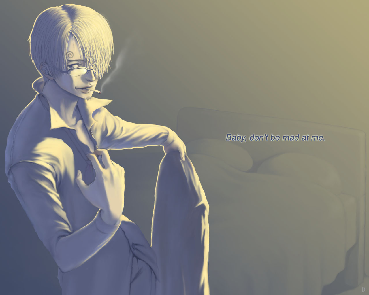 blonde_hair, cigarette, dugan, formal, glasses, one_piece, sanji, smoking