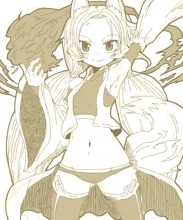 animal_ears, arm_up, armpits, bad_id, bolero, cropped_jacket, detached_sleeves, drawr