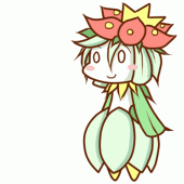 animated, animated_gif, crown, flower, gif, jumping, lilligant, lowres, no_humans, plant, pokemon, pokemon_(creature), red_eyes, smile, solo, sougetsu_(yosinoya35)