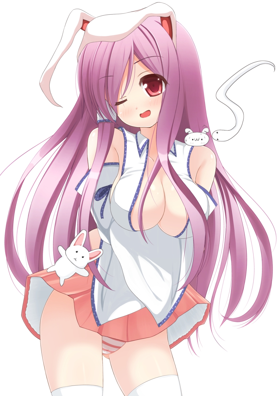 animal_ears, aoba_senkiri, blush, breasts, bunny, bunny_ears, chimunge, cosplay