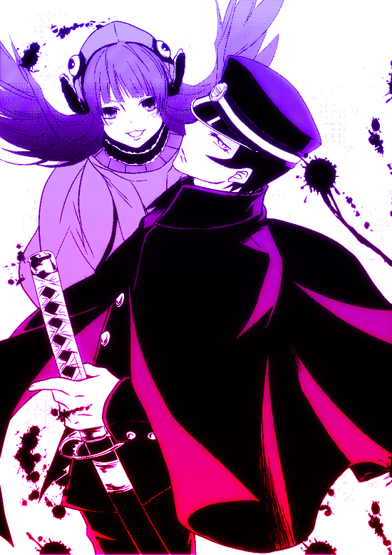 artist_request, black_hair, cape, devil_summoner, hat, karasiro, katana, kuzunoha_raidou