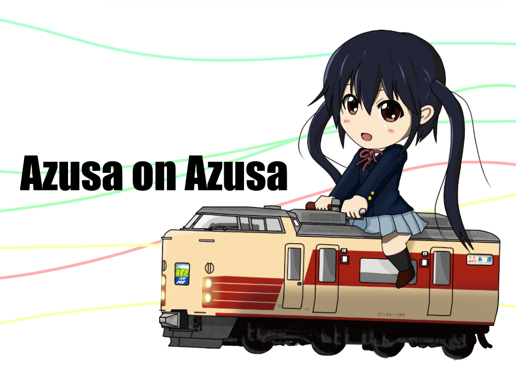 chibi, japan_railways, k-on!, majikaru_bushi, nakano_azusa, namesake, object_namesake, riding