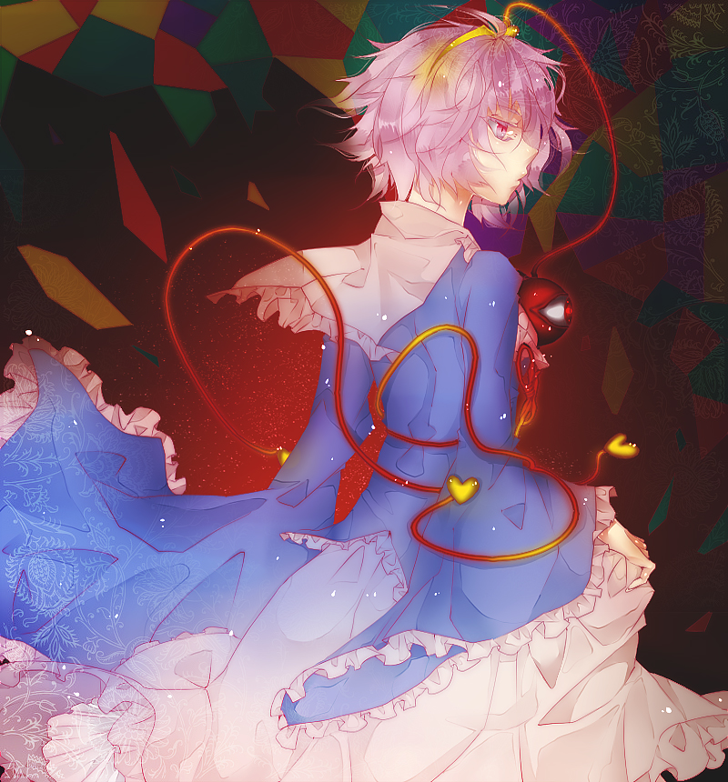 aymmogh, bad_id, hairband, heart, komeiji_satori, pink_eyes, pink_hair, profile