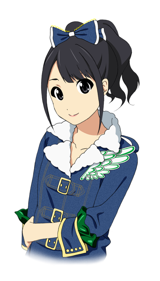 akita_eri, black_eyes, black_hair, bow, fukuoka_katsumi, hair_bow, ponytail, short_hair