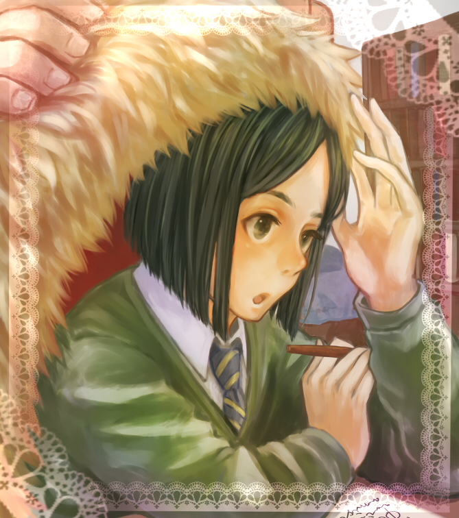 aimoko, bad_id, black_hair, brown_eyes, cape, fate/zero, fate_(series), green_eyes