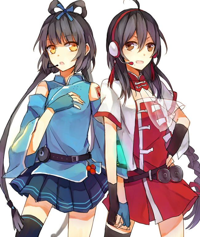 ahoge, belt, black_hair, bow, brown_eyes, fingerless_gloves, gloves, hair_bow
