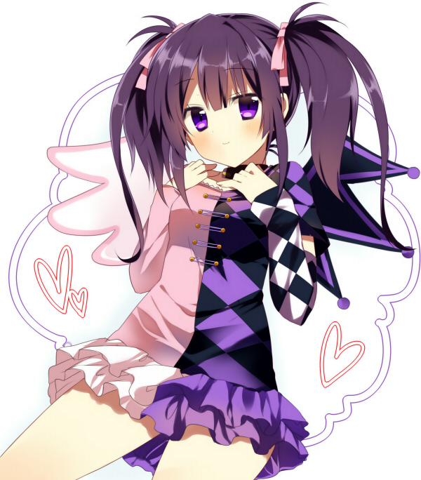 asymmetrical_wings, blush, bow, dress, emyu, fujishiro_emyu, hair_bow, heart, kurisu_kaname, pretty_rhythm, pretty_rhythm_aurora_dream, short_twintails, twintails, wings