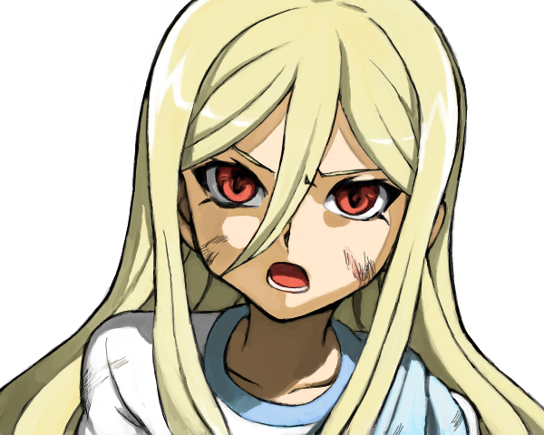 afuro_terumi, angry, bakkanda, blonde_hair, bruise, bust, face, inazuma_eleven
