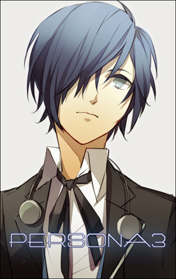 arisato_minato, blue_eyes, blue_hair, hair_over_one_eye, headphones, himishiro, male, persona